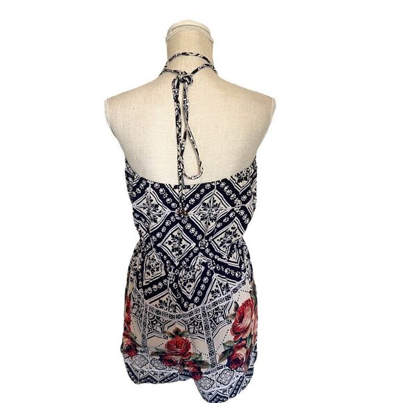 Angie Geometric & Floral Pattern Boho Romper Size Large - Picture 2 of 12